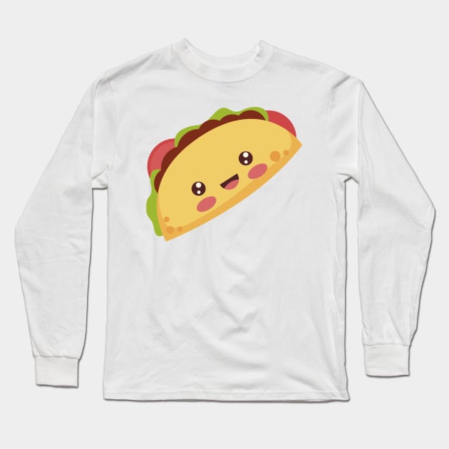 Cute Kawaii Tacos Long Sleeve T-Shirt by MajorCompany